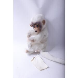 Kamar, Rare, Prototype, Sample, OOAK, handmade, White Plush Monkey with